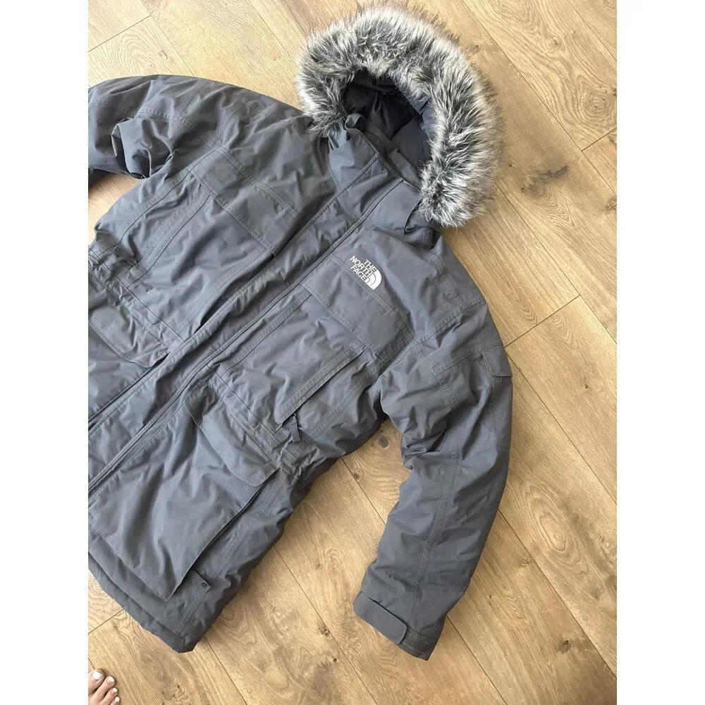 THE NORTH FACE xl mens mcmurdo parka down coat hooded fur grey down winter coat